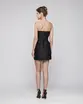VESTIDO CURTO ZIBELINE TOMARA QUE CAIA BUSTO CORSET C/ FAIXA