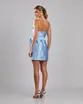 VESTIDO CURTO ZIBELINE TOMARA QUE CAIA BUSTO CORSET C/ FAIXA