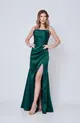 VESTIDO LONGO PRADA TOMARA QUE CAIA SEREIA BUSTO DRAPEADO C/ FENDA