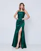 VESTIDO LONGO PRADA TOMARA QUE CAIA SEREIA BUSTO DRAPEADO C/ FENDA