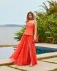 VESTIDO LONGO SAIA TULE TOMARA QUE CAIA C/ ECHARPE