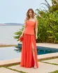 VESTIDO LONGO SAIA TULE TOMARA QUE CAIA C/ ECHARPE