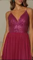VESTIDO LONGO PAETE BUSTO COM SAIA DE TULE