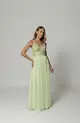 VESTIDO LONGO PAETE BUSTO COM SAIA DE TULE