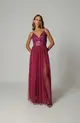 VESTIDO LONGO PAETE BUSTO COM SAIA DE TULE