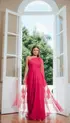 VESTIDO LONGO TULE COM GLITTER UM OMBRO SÓ COM CAPA