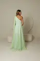 VESTIDO LONGO TULE COM GLITTER UM OMBRO SÓ COM CAPA