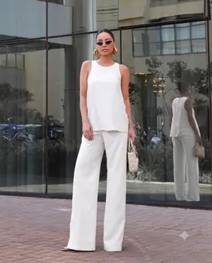 CONJUNTO TUNICA E CALÇA EM VISCOSE SENSORIALE