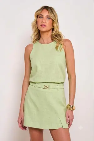 CONJUNTO REGATA E SHORTS EM VISCOSE SENSORIALE