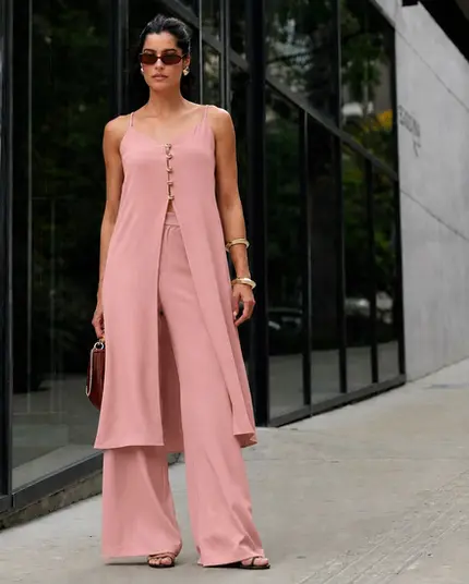 CONJUNTO TUNICA E CALÇA EM CREPE SIENA