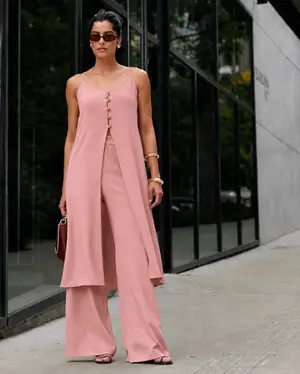 CONJUNTO TUNICA E CALÇA EM CREPE SIENA