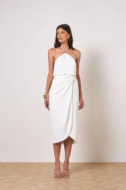 CONJUNTO BLUSA E SAIA EM CREPE SIENA
