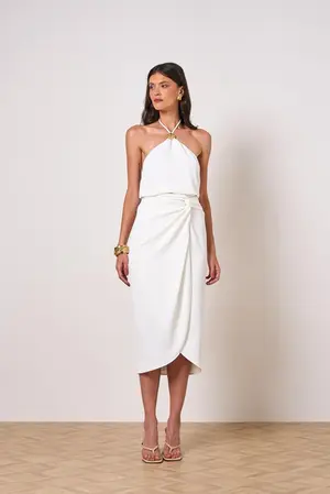 CONJUNTO BLUSA E SAIA EM CREPE SIENA