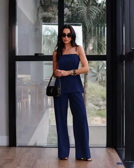 CONJUNTO BLUSA E CALÇA EM VISCOSE SENSORIALE