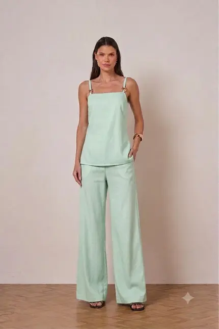CONJUNTO BLUSA E CALÇA EM VISCOSE SENSORIALE