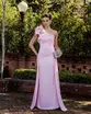 VESTIDO LONGO UM OMBRO SO COM FLOR E SAIA COM CAPA