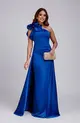 VESTIDO LONGO UM OMBRO SO COM FLOR E SAIA COM CAPA