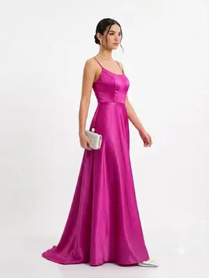 VESTIDO LONGO PRADA ALÇA FINA AMARRAÇÃO NAS COSTAS