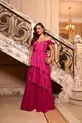 VESTIDO LONGO TAFETA OMBRO A OMBRO SAIA CAMADAS
