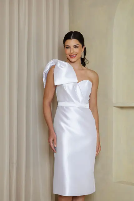 VESTIDO MIDI ZIBELINE UM OMBRO SÓ COM LAÇO