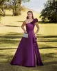 VESTIDO LONGO ZIBELINE UM OMBRO SÓ SAIA BABADOS