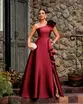 VESTIDO LONGO ZIBELINE UM OMBRO SÓ SAIA BABADOS
