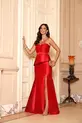 VESTIDO LONGO ZIBELINE TOMARA QUE CAIA COM CAPA REMOVIVEL