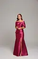 VESTIDO LONGO ZIBELINE TOMARA QUE CAIA COM CAPA REMOVIVEL