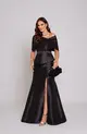 VESTIDO LONGO ZIBELINE TOMARA QUE CAIA COM CAPA REMOVIVEL