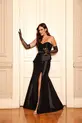 VESTIDO LONGO ZIBELINE TOMARA QUE CAIA COM CAPA REMOVIVEL