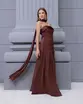 VESTIDO TOMARA QUE CAIA DRAPEADO C/ ECHARPE