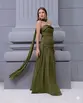 VESTIDO TOMARA QUE CAIA DRAPEADO C/ ECHARPE