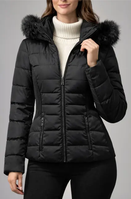 CASACO NYLON CAPUZ PELO
