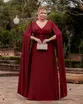 VESTIDO LONGO CREPE COM CAPA NÓ NA FRENTE