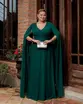VESTIDO LONGO CREPE COM CAPA NÓ NA FRENTE