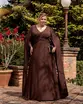VESTIDO LONGO CREPE COM CAPA NÓ NA FRENTE