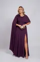 VESTIDO LONGO CREPE CAPA FLOR OMBRO