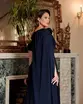 VESTIDO LONGO CREPE CAPA FLOR OMBRO