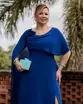 VESTIDO LONGO CREPE CAPA FLOR OMBRO