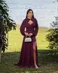 VESTIDO LONGO DE CREPE MUSSELINE COM ALÇA FINA MANGA REMOVÍVEL