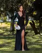VESTIDO LONGO MALHA FLUID COM MANGA DRAPEADO NAS COSTAS