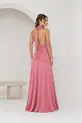 VESTIDO LONGO CREPE FRENTE ÚNICA DRAPEADO CINTURA