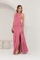 VESTIDO LONGO CREPE FRENTE ÚNICA DRAPEADO CINTURA