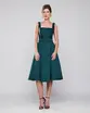 VESTIDO MIDI ZIBELINE DECOTE QUADRADO SAIA EVASE