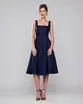 VESTIDO MIDI ZIBELINE DECOTE QUADRADO SAIA EVASE