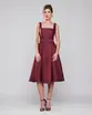 VESTIDO MIDI ZIBELINE DECOTE QUADRADO SAIA EVASE