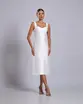 VESTIDO MIDI ZIBELINE DECOTE CORAÇÃO SAIA RETA