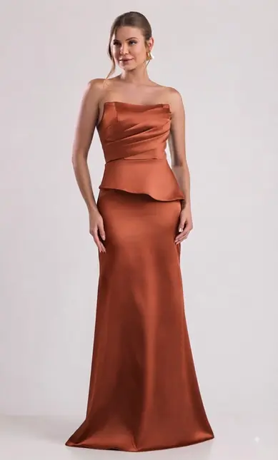 VESTIDO LONGO PRADA TOMARA QUE CAIA BUSTO DRAPEADO