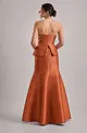 VESTIDO LONGO ZIBELINE PEPLUM BUSTO DRAPEADO