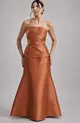 VESTIDO LONGO ZIBELINE PEPLUM BUSTO DRAPEADO